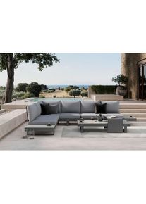 Ambia Garden Loungegarnitur, Anthrazit, Dunkelgrau, Metall, Kunststoff, Textil, 4-teilig, F&uuml;llung: Polyester,Schaumstoff, einzeln stellbar, 329x245 cm, gastro- und objekttauglich, Gartenm&ouml;bel, Loungem&ouml;bel, Loungegarnituren