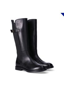 Stiefel Tommy Hilfiger, M&auml;dchen, Gr. 40, schwarz, Leder, Schuhe Stiefel, Langschaftstiefel, mit Stretcheinsatz und Innenrei&szlig;verschluss