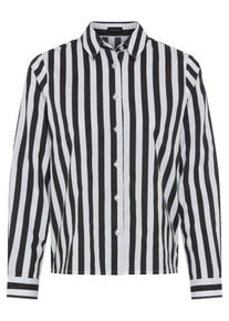 Klassische Bluse LAURA SCOTT, Damen, Gr. 46, wei&szlig;, Web, Obermaterial: 65% Polyester, 35% Baumwolle, gestreift, figurumspielend h&uuml;ftbedeckend, 1-Knopf-Manschette, Blusen Klassische Bluse, figurumspielende Passform, mit 1-Knopf-Manschette, gestreifte Optik