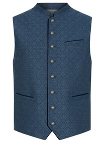 N&uuml;bler Trachtenweste N&Uuml;BLER "Trachtengilet Kurt", Herren, Gr. 48, blau, Obermaterial: 70% Polyester PES. 30% Viskose CV., Westen Trachtenweste