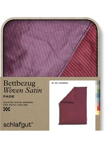 Bettbezug Schlafgut "Premium Bettbezug Woven Fade Satin (1 St)", bunt (rot deep, lila deep), B:155cm L:220cm, Mako-Satin, Obermaterial: 100% Baumwolle, Bettbez&uuml;ge, Bettbezug, Ton-in-Ton Rei&szlig;verschluss, Fadendichte von 300tc, Streifen, OEKO Tex