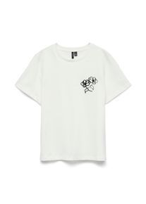 V&eacute;ro Moda Kurzarmshirt VERO MODA "VMANNA SS TOP BOX JRS", Damen, Gr. XS, snow wei&szlig; print:2 flowers, Jersey, Obermaterial: 100% Baumwolle, bedruckt, regular fit normal, Rundhals, Shirts Kurzarmshirt, Baumwolle, regular fit