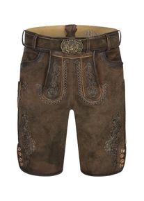 N&uuml;bler Trachtenlederhose N&Uuml;BLER "Lederhose kurz Luther", Herren, Gr. 66, EURO, braun, Obermaterial: 100% Lammleder LEL., Hosen Trachtenlederhose
