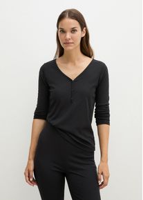 Langarmshirt MARC O'POLO, Damen, Gr. XS, schwarz, Jersey, Obermaterial: 50% Modal, 45% Baumwolle, 5% Elasthan, Shirts Langarmshirt
