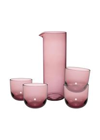 Gl&auml;ser-Set "Trinkgl&auml;ser mit Karaffe Like Glass 5er Set", grape, B:2cm H:2cm, Glas, LIKE. BY VILLEROY & BOCH, Trinkgef&auml;&szlig;e, Gl&auml;ser-Set, Handw&auml;sche wird empfohlen