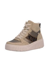 Schn&uuml;rboots Rieker, Damen, Gr. 38, beige (beige, kombiniert), Lederimitat, Schuhe Schn&uuml;rboots, Keilboots, Schn&uuml;rstiefelette mit Innen-Rei&szlig;verschluss