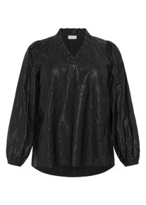 Langarmbluse Kaffe CURVE "Damen Langarm-Bluse KCanni", Damen, Gr. 54, schwarz deep, Obermaterial: 85% Viskose CV. 15% Nylon NY., Blusen Langarmbluse