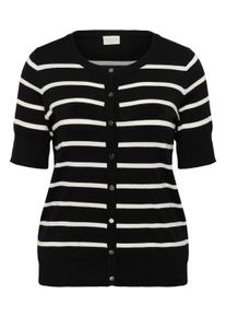 Strickjacke KAFFE CURVE "Damen Strickjacke KClizzy", Damen, Gr. XL, chalk, schwarz stripe, Obermaterial: 80% Viskose CV. 20% Nylon NY., Strickjacken Strickjacke