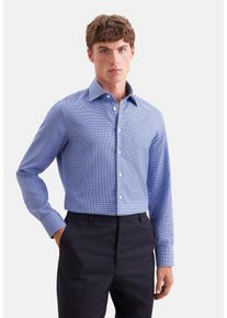 Businesshemd Seidensticker "Schwarze Rose", Herren, Gr. S (37), normale &Auml;rmell&auml;ngen, mittelblau, 100% Baumwolle, Strukturmuster, slim fit, 2-Knopf-Manschette, Hemden Businesshemd, Slim 1/1 Kentkragen Struktur
