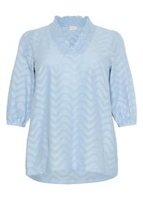 Langarmbluse Kaffe CURVE "Damen Langarm-Bluse KCvitana", Damen, Gr. 44, soft chambray, Obermaterial: 100% Baumwolle CO., Blusen Langarmbluse