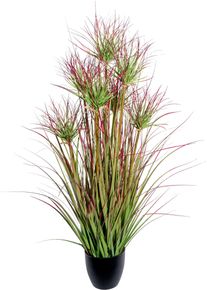 Kunstgras CREATIV GREEN "Cyperngrasbusch", gr&uuml;n (gr&uuml;n, rot), H:95cm &Oslash;:35cm, Kunststoff, Kunstpflanzen, Kunstgras