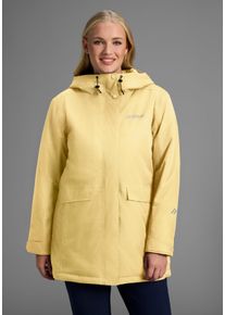 Winterjacke Maier Sports "DA-MANTEL MTEX EL. LISBON COAT", Damen, Gr. 52, gelb (gelb finch), Obermaterial: 100% Polyester, Jacken Winterjacke, wasser- und winddicht, atmungsaktives Material, aus Polyester