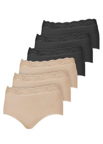 Taillenshaper Nina von C. "6er Pack Damen Taillenslip Slipboutique", Damen, Gr. 50, schwarz (schwarz, nude), Obermaterial: 93% Baumwolle CO. 7% Elasthan EL., Unterhosen Taillenshaper