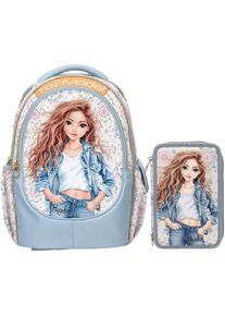 Rucksack Depesche "Schul-Set FESTIVAL FUN TOPModel 2er Set hellblau", Jungen, Gr. B/H/T: 2cm x 2cm x 2cm, hellblau, Polyester, Rucks&auml;cke Rucksack