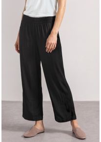 Stoffhose Street One "Style Emee", Damen, Gr. 42, L&auml;nge 26, schwarz (l&auml;nge 26), Web, Obermaterial: 100% Viskose, unifarben, loose fit 7/8-L&auml;nge, Hosen Stoffhose, Sommerhose mit Gummizug im Loose Fit