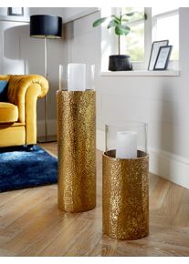 Windlicht OTTO HOME, gold (goldfarben), H:81cm &Oslash;:22cm, Glas, Metall, Kerzenhalter, Windlicht, Bodenwindlicht, aus Metall, mit Glaseinsatz, ideal f&uuml;r Stumpenkerzen, Topseller