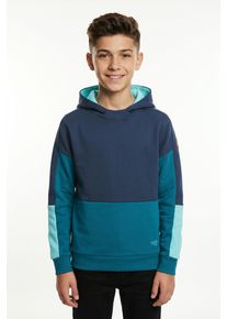 Kapuzensweatshirt Trollkids "KIDS RONDANE SWEATER", M&auml;dchen, Gr. 116, blau (blau, multi), Sweatware, Obermaterial: 100% Baumwolle, Rippb&uuml;ndchen, Sweatshirts Kapuzensweatshirt, mit farblich passender F&uuml;tterung, aus Baumwolle
