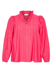 Langarmbluse Kaffe CURVE "Damen Langarm-Bluse KCanni", Damen, Gr. 54, raspberry, Obermaterial: 85% Viskose CV. 15% Nylon NY., Blusen Langarmbluse