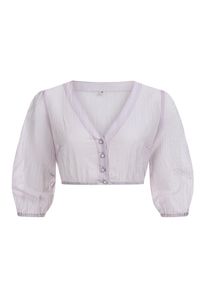 N&uuml;bler Dirndlbluse N&Uuml;BLER "Dirndlbluse Alia", Damen, Gr. 44, lila, Obermaterial: 80% Baumwolle CO. 20% Nylon NY., Blusen Dirndlbluse