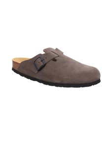 Clog Rohde "GRADO", Herren, Gr. 46, dunkeltaupe, Veloursleder, unifarben, Schuhe Clog, Hausschuh, Sommerschuh mit Softfu&szlig;bett