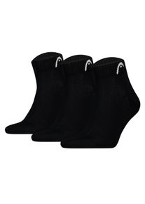 Kurzsocken Head "Socken Elements All Sport Quarter 3P 3er Pack", Damen, Gr. 43-46, schwarz, Obermaterial: 65% Baumwolle CO. 20% Polyester PES. 12% Polyamid PA. 3% Elasthan EL., Socken Kurzsocken