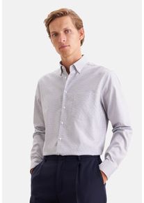 Businesshemd Seidensticker "Schwarze Rose", Herren, Gr. 3XL (48), normale &Auml;rmell&auml;ngen, dunkelblau, 100% Baumwolle, kariert, regular fit, 2-Knopf-Manschette, Hemden Businesshemd, Regular 1/1 Button-Down-Kragen Karo