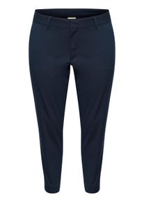 Stoffhose Kaffe CURVE "Damen Casual Hose KCleana", Damen, Gr. 46, N-Gr, midnight marine, Obermaterial: 38% Polyester PES. 30% Baumwolle CO. 30% Viskose CV. 2% Elasthan EL., Hosen Stoffhose