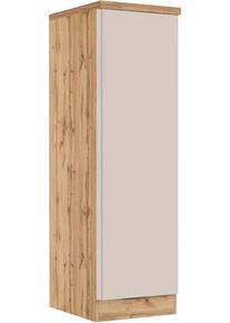 Vorratsschrank KOCHSTATION "KS-Virginia,neu in verbesserter Ausf&uuml;hrung", beige (matt kaschmir, wotaneiche), B:50cm H:166cm T:60cm, MDF, Schr&auml;nke, Vorratsschrank, Ma&szlig;e (B/H/T): ca. 50/166/60 cm, T&uuml;ranschlag frei w&auml;hlbar