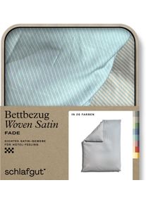 Bettbezug Schlafgut "Premium Bettbezug Woven Fade Satin (1 St)", bunt (lila light, blau light), B:155cm L:220cm, Mako-Satin, Obermaterial: 100% Baumwolle, Bettbez&uuml;ge, Bettbezug, Ton-in-Ton Rei&szlig;verschluss, Fadendichte von 300tc, Streifen, OEKO Tex