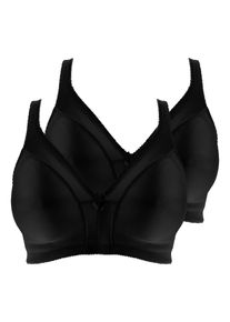 Minimizer-BH Viania "2er Pack Minimizer Soft-BH Basic", Damen, Gr. 95, Cup B, schwarz, Obermaterial: 70% Polyester PES. 26% Polyamid PA. 4% Elasthan EL., BHs Minimizer-BH