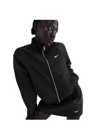 Trainingsjacke Nike Sportswear "W NSW NK WR POLY KNIT JKT", Damen, Gr. XS, schwarz (schwarz, wei&szlig;), Interlock, Obermaterial: 96% Polyester, 4% Elasthan, unifarben, Basic normal, B&uuml;ndchen, Jacken Trainingsjacke, mit Stehkragen, wasserabweisend und windabweisend