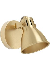 Eglo Deckenspot "SERAS Wandstrahler, GU10, IP20, Stahl, Schlafzimmerlampe, Flurlampe", gold (messingfarben, goldfarben), &Oslash; 10cm, 1 Stk., Leuchten, Spot goldfarben - Wandsport f&uuml;r Wohnzimme, Flur oder Schlafzimmer, Deckenspot