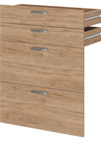 Schubkasteneinsatz FMD "Calvia 14", braun (hickory), B:84cm H:106cm T:34,5cm, Holzwerkstoff, Schubladen, Schubkasteneinsatz