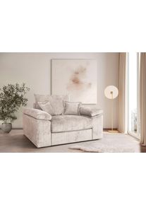 XXL-Sessel OTTO HOME "Soft&Cosy, B: 151 cm - OTTO. Verl&auml;ssliche Qualit&auml;t.", beige, B:151cm H:93cm T:123cm, 100% Polyester, Sessel, XXL-Sessel, Mega-Sessel, Cord oder Chenille-Struktur, mit 2 Zierkissen