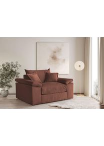 XXL-Sessel OTTO HOME "Soft&Cosy, B: 151 cm - OTTO. Verl&auml;ssliche Qualit&auml;t.", terracota, B:151cm H:93cm T:123cm, 100% Polyester, Sessel, XXL-Sessel, Mega-Sessel, Cord oder Chenille-Struktur, mit 2 Zierkissen