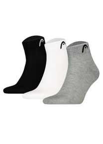 Kurzsocken Head "Socken Elements All Sport Quarter 3P 3er Pack", Damen, Gr. 43-46, schwarz, grau, wei&szlig;, Obermaterial: 65% Baumwolle CO. 20% Polyester PES. 12% Polyamid PA. 3% Elasthan EL., Socken Kurzsocken