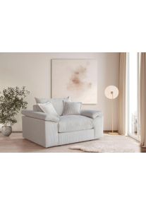 XXL-Sessel OTTO HOME "Soft&Cosy, B: 151 cm - OTTO. Verl&auml;ssliche Qualit&auml;t.", beige (cream), B:151cm H:93cm T:123cm, 100% Polyester, Sessel, XXL-Sessel, Mega-Sessel, Cord oder Chenille-Struktur,mit 2 Zierkissen