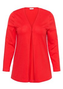 Strickjacke Kaffe CURVE "Damen Strickjacke KCfarsia", Damen, Gr. M, rot (poppy rot), Obermaterial: 80% Viskose CV. 20% Nylon NY., Strickjacken Strickjacke