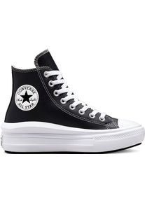 Sneaker Converse "CHUCK TAYLOR ALL STAR MOVE PLATFORM LEATHER", Damen, Gr. 39,5, schwarz-wei&szlig; (schwarz, wei&szlig;), Synthetik, Schuhe Sneaker