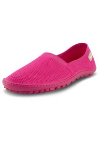 Barfu&szlig;schuh Leguano "FLAIR", Damen, Gr. 41, pink, Textil, Schuhe Barfu&szlig;schuh, Schlupfschuh, Halbschuh, Slipper mit Logo-Aufn&auml;her