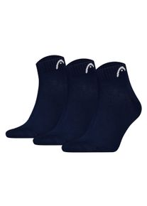 Kurzsocken Head "Socken Elements All Sport Quarter 3P 3er Pack", Damen, Gr. 43-46, dunkelblau, Obermaterial: 65% Baumwolle CO. 20% Polyester PES. 12% Polyamid PA. 3% Elasthan EL., Socken Kurzsocken