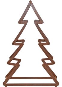 Dekobaum "Weihnachtsbaum, Weihnachtsdeko aussen", braun (rostbraun), B:64cm H:95cm T:24cm, Eisen, HOFMANN LIVING AND MORE, Dekofiguren, Dekobaum, aus Metall, mit rostiger Oberfl&auml;che, H&ouml;he ca. 95 cm