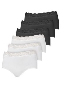 Taillenshaper Nina von C. "6er Pack Damen Taillenslip Slipboutique", Damen, Gr. 50, schwarz-wei&szlig; (wei&szlig;, schwarz), Obermaterial: 93% Baumwolle CO. 7% Elasthan EL., Unterhosen Taillenshaper