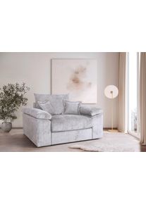 XXL-Sessel OTTO HOME "Soft&Cosy, B: 151 cm - OTTO. Verl&auml;ssliche Qualit&auml;t.", grau (hellgrau), B:151cm H:93cm T:123cm, 100% Polyester, Sessel, XXL-Sessel, Mega-Sessel, Cord oder Chenille-Struktur,mit 2 Zierkissen