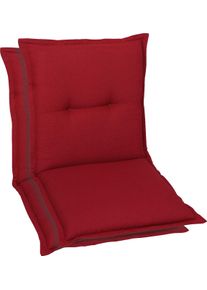 Sitzauflage GO-DE, rot (kirschrot), B:50cm T:100cm, Polyester, Polsterauflagen, Sitzauflage, f&uuml;r Niederlehner