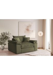 XXL-Sessel OTTO HOME "Soft&Cosy, B: 151 cm - OTTO. Verl&auml;ssliche Qualit&auml;t.", olive, B:151cm H:93cm T:123cm, 100% Polyester, Sessel, XXL-Sessel, Mega-Sessel, Cord oder Chenille-Struktur, mit 2 Zierkissen