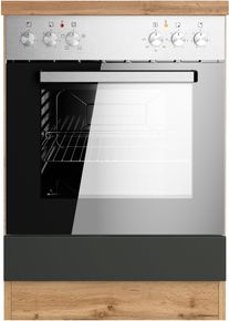 Herdumbauschrank KOCHSTATION "KS-Virginia,neu in verbesserter Ausf&uuml;hrung", braun (matt schwarz, wotaneiche), B:60cm H:86cm T:60cm, MDF, Schr&auml;nke, Herdumbauschrank, Breite 60 cm, H&ouml;he 85 cm, Nische f&uuml;r Ofen B/H/T: 56/59/55 cm