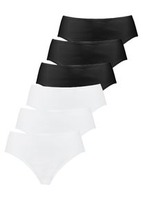 H&uuml;ftslip Nina von C. "6er Pack Damen H&uuml;ftslip Daily", Damen, Gr. 44, bunt (wei&szlig;, schwarz), Obermaterial: 100% Baumwolle CO., Unterhosen H&uuml;ftslip