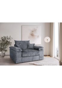 XXL-Sessel OTTO HOME "Soft&Cosy, B: 151 cm - OTTO. Verl&auml;ssliche Qualit&auml;t.", grau (dunkelgrau), B:151cm H:93cm T:123cm, 100% Polyester, Sessel, XXL-Sessel, Mega-Sessel, Cord oder Chenille-Struktur,mit 2 Zierkissen
