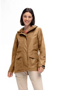 Allwetterjacke Maier Sports "Da-Jacke mTEX Brocken Long W", Damen, Gr. 46, braun, Web, Obermaterial: 100% Polyester. Futter: 100% Polyester, unifarben mit Farbeinsatz, Basic Po-bedeckend, eingesetzt,verstellbar ohne B&uuml;ndchen mit verstellbarem Klettverschluss, Jacken Allwetterjacke, mit Kapuze, w&auml;rmeisolierend, po-bedeckend, hinten l&auml;nger geschnitten